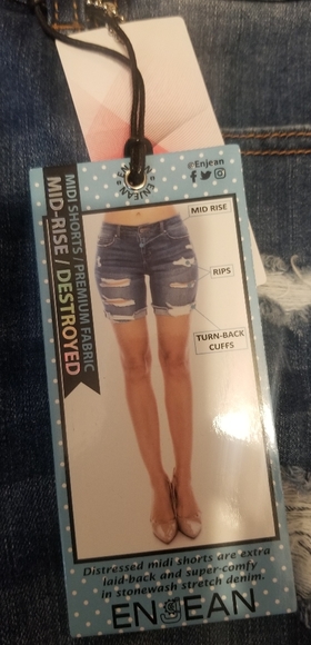 Enjean Denim Distressed Shorts - Picture 4 of 4